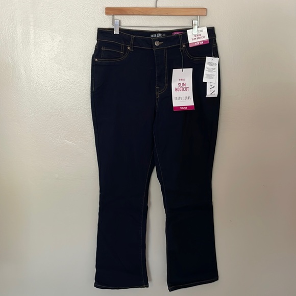 NWT Faith Jeans Hi Rise Slim Bootcut Jeans. 14W - Picture 1 of 9